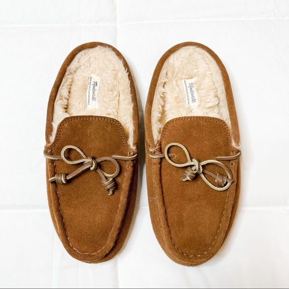 madewell suede moccasin scuff slippers